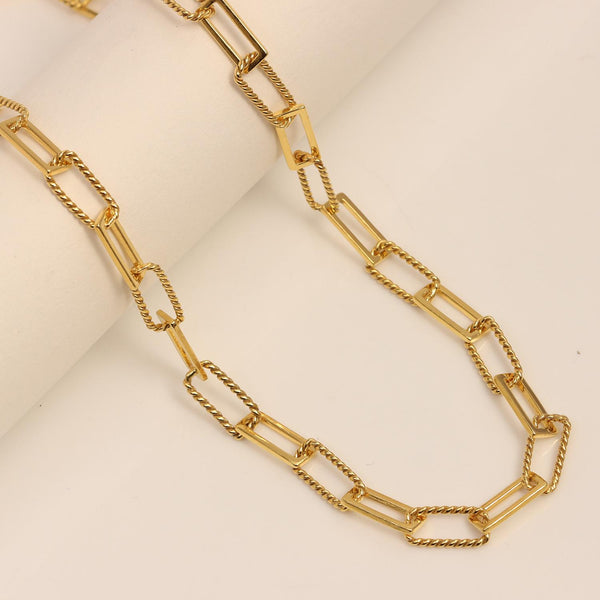 925 Sterling Silver Italian Gold Plated BIG PaperClip Link Chain Necklace for Women