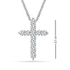 925 Sterling Silver Cubic Zirconia Cross Charm Pendant Necklace for Women Teen