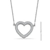 925 Sterling Silver CZ Sparkling Open Heart Pendant Necklace for Women Teen