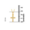 925 Sterling Silver 14K Gold Plated Cubic Zirconia Adjustable Cable Link Chain Cross Pendant Necklace for Women