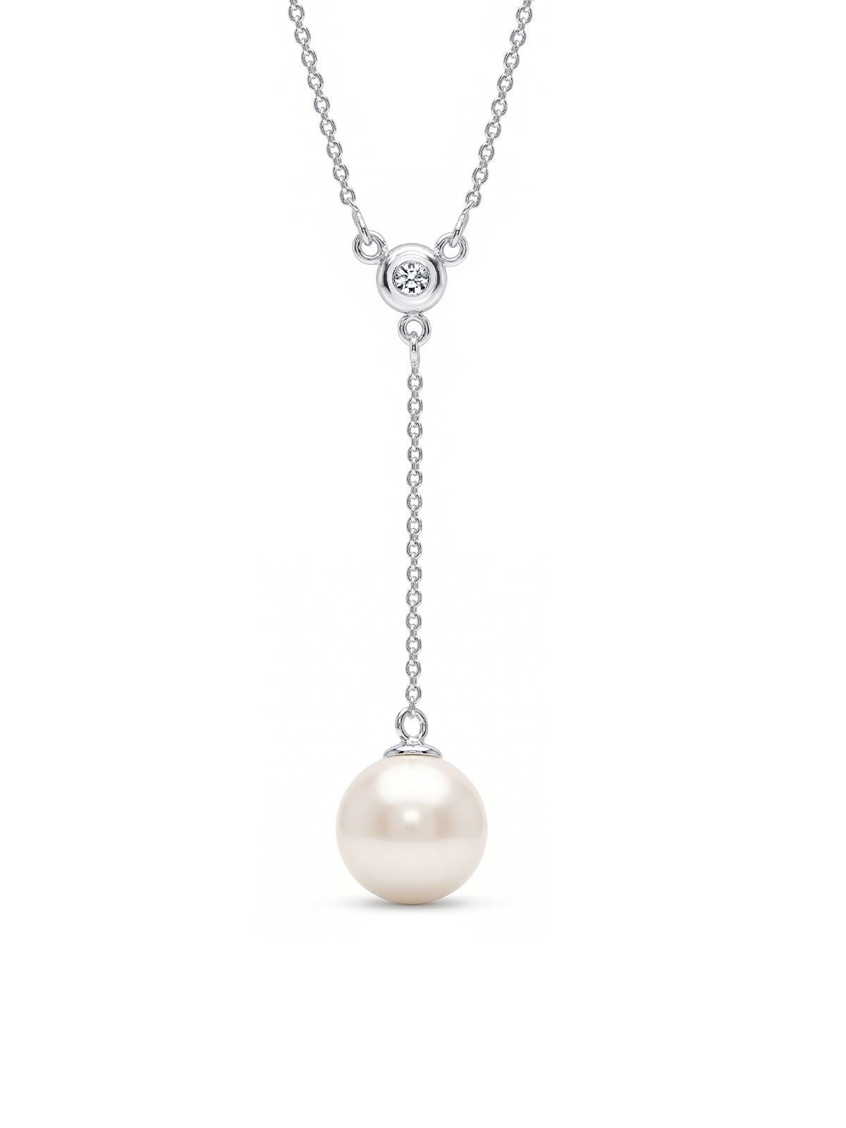 Pearl & Cubic Zirconia Y-Necklace