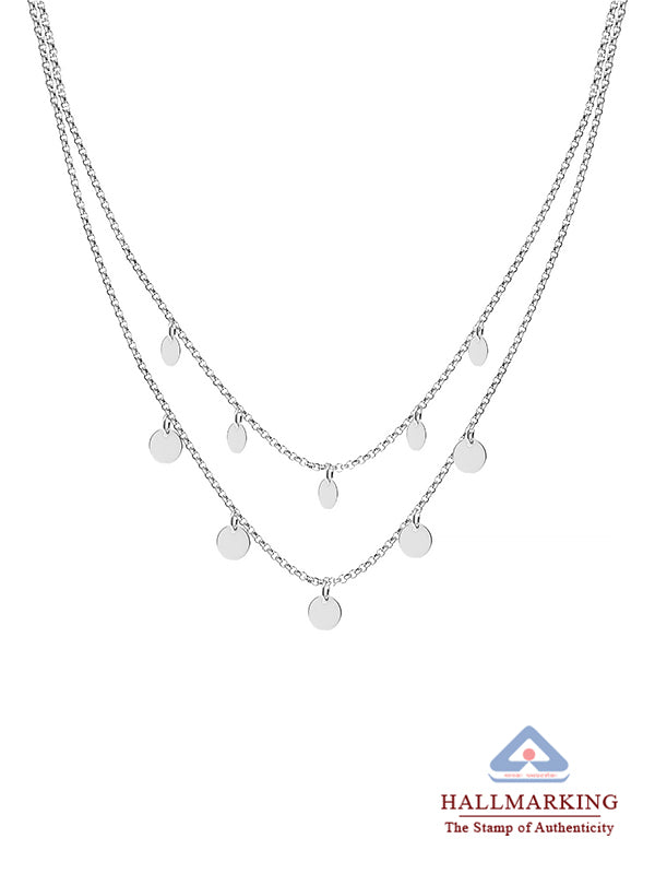 Italian Multi-Row Disc Charm Necklace