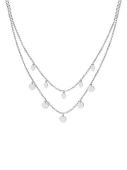 Italian Multi-Row Disc Charm Necklace