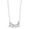 925 Sterling Silver Rock Hypoallergenic Cubic Zirconia Pendant Necklace for Women
