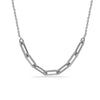 925 Sterling Silver Rhodium Plated Double Chain Adjustable Paperclip Links Chain Necklace for Women Teen