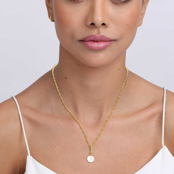 925 Sterling Silver 14K Gold Plated Pearl Adjustable PaperClip Link Chain Necklaces for Women