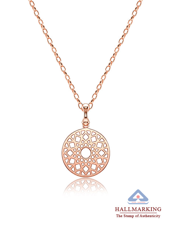 Rose Radiance Mandala Pendant Necklace