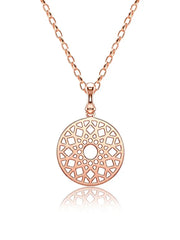 Rose Radiance Mandala Pendant Necklace