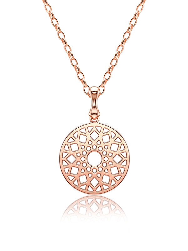 Rose Radiance Mandala Pendant Necklace