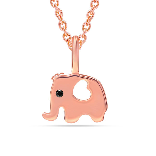 925 Sterling Silver 14K Rose Gold Plated Cute Adjustable Infinite Elephant Pendant Necklace for Women Teen