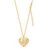 925 Sterling Silver 14K Gold Plated Love Heart Adjustable Pendant Necklace for Women