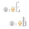 925 Sterling Silver 14K Gold Plated Love Heart Adjustable Pendant Necklace for Women