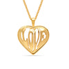 925 Sterling Silver 14K Gold Plated Love Heart Adjustable Pendant Necklace for Women