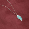 925 Sterling Silver Mystic Blue Leaf Pendant Inspired by Nature Necklace for Women Teen