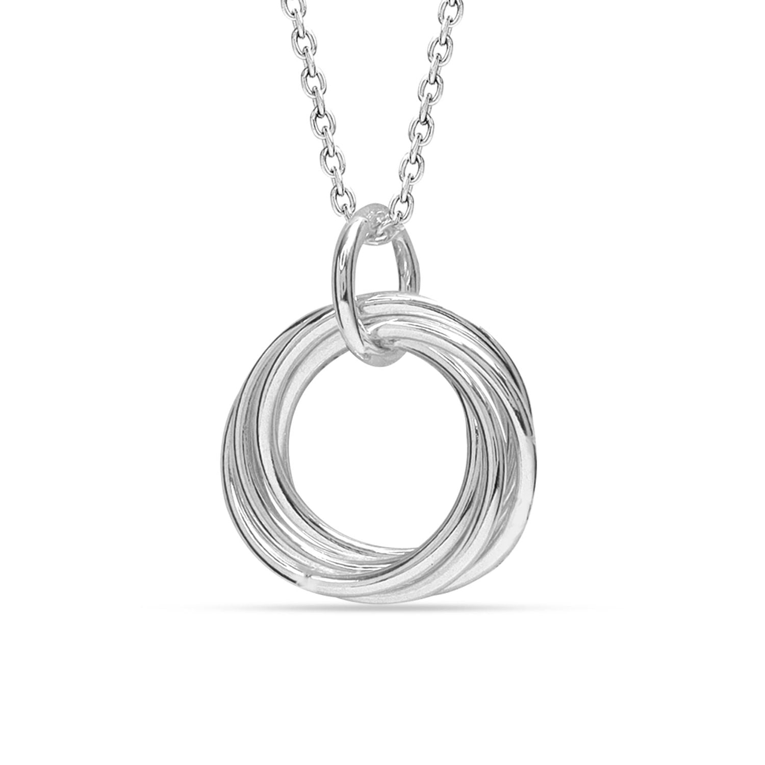 925 Sterling Silver Adjustable Knot Twisted Circle Pendant Necklace for Women Teen