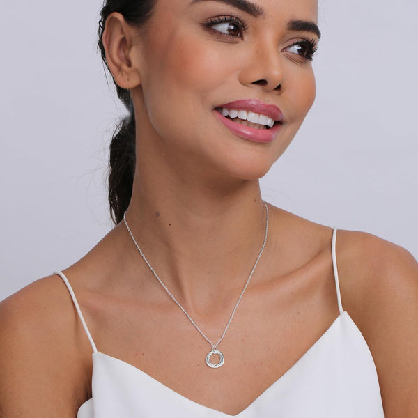 925 Sterling Silver Adjustable Knot Twisted Circle Pendant Necklace With Gift Card for Women Teen