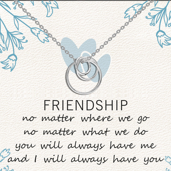 925 Sterling Silver Interlocking Rings Adjustable Multi Circle Drop Statement Pendant Necklace With Gift Card for Women