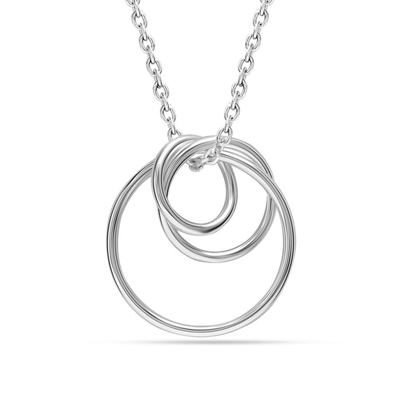 925 Sterling Silver Interlocking Rings Adjustable Multi Circle Drop Statement Pendant Necklace for Women