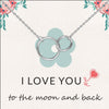 925 Sterling Silver Interlocking Infinity Double Circle Pendant Necklace With Gift Card for Women