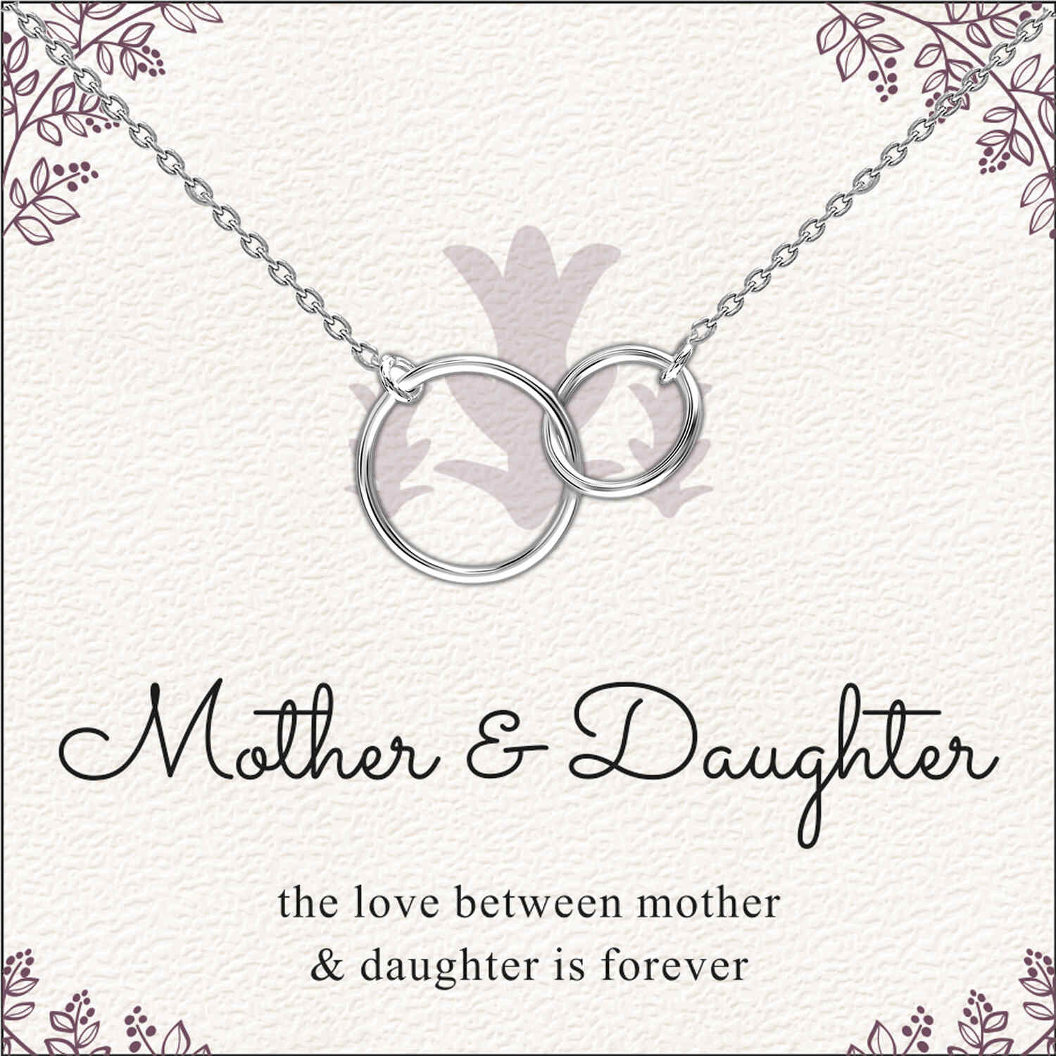 925 Sterling Silver Interlocking Infinity Double Circle Pendant Necklace With Gift Card for Women