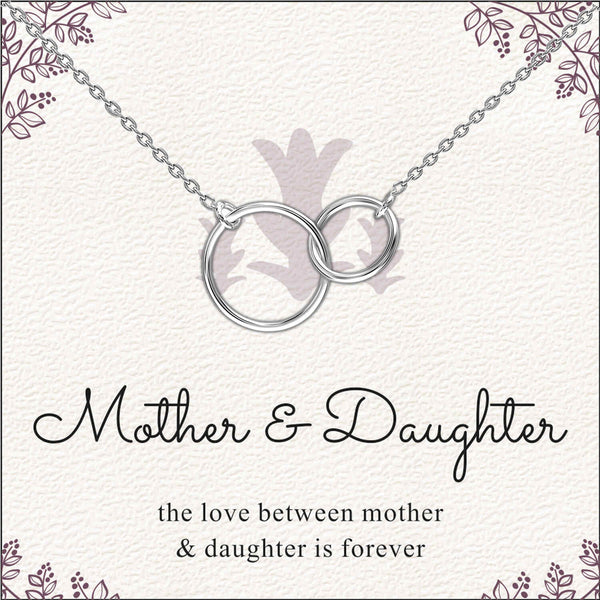 925 Sterling Silver Interlocking Infinity Double Circle Pendant Necklace With Gift Card for Women