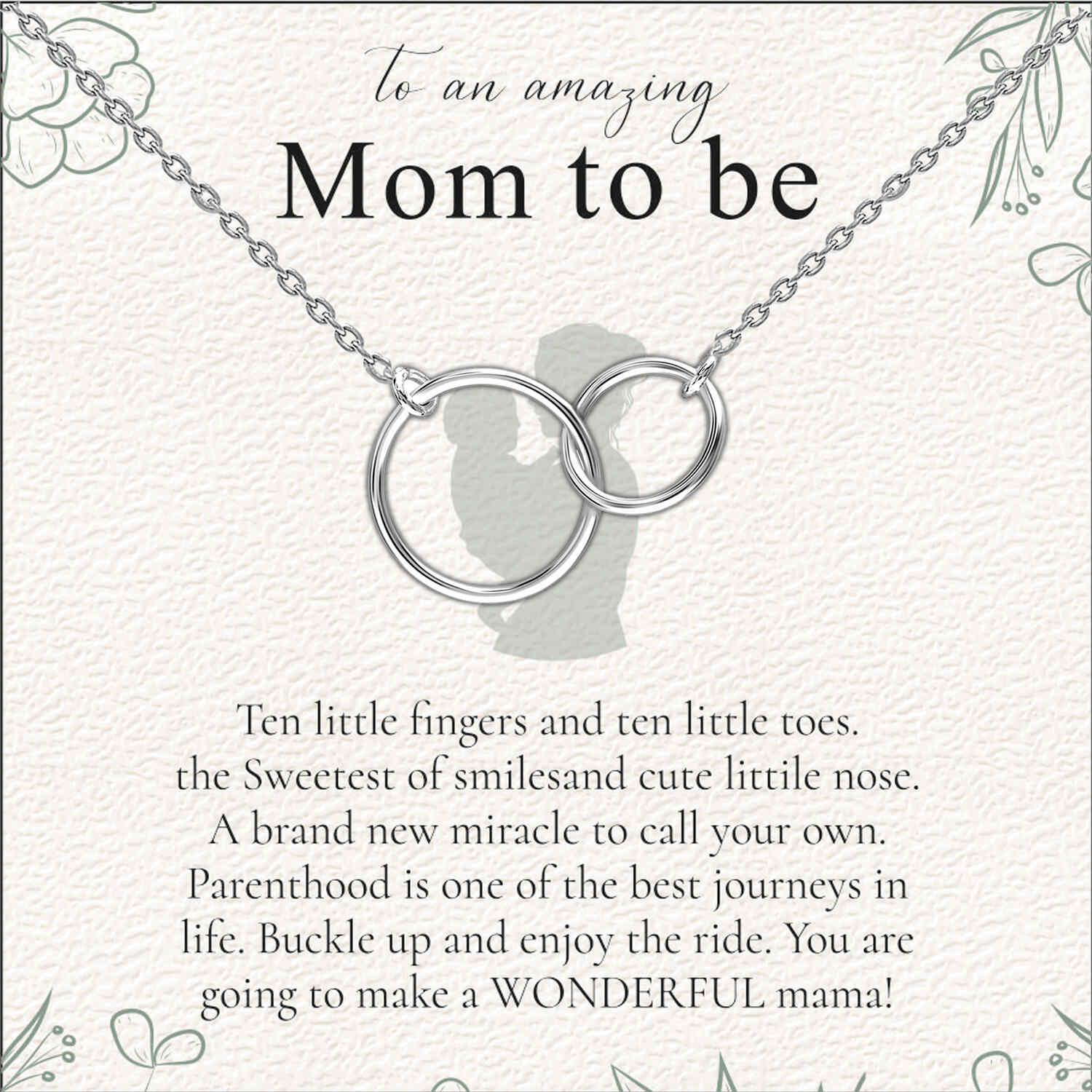 925 Sterling Silver Interlocking Infinity Double Circle Pendant Necklace With Gift Card for Women