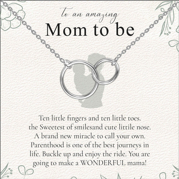 925 Sterling Silver Interlocking Infinity Double Circle Pendant Necklace With Gift Card for Women