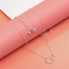 925 Sterling Silver Interlocking Infinity Double Circle Pendant Necklace With Gift Card for Women
