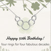 925 Sterling Silver Interlocking Infinity Five Rings Circles Necklace With Gift Card for Women Teen