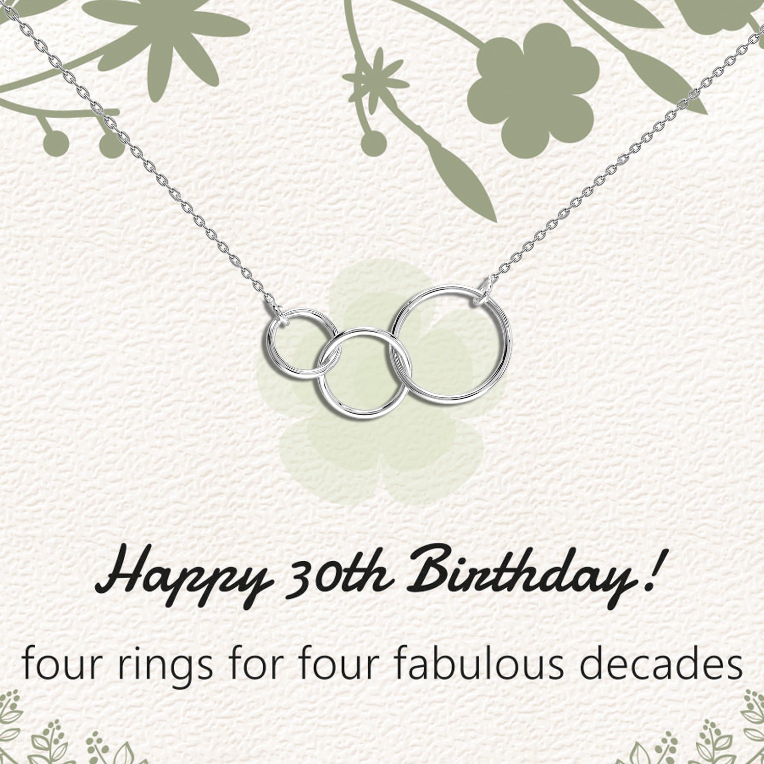 925 Sterling Silver Interlocking Infinity 3 Generations Circle Necklace Gift for Women Teen