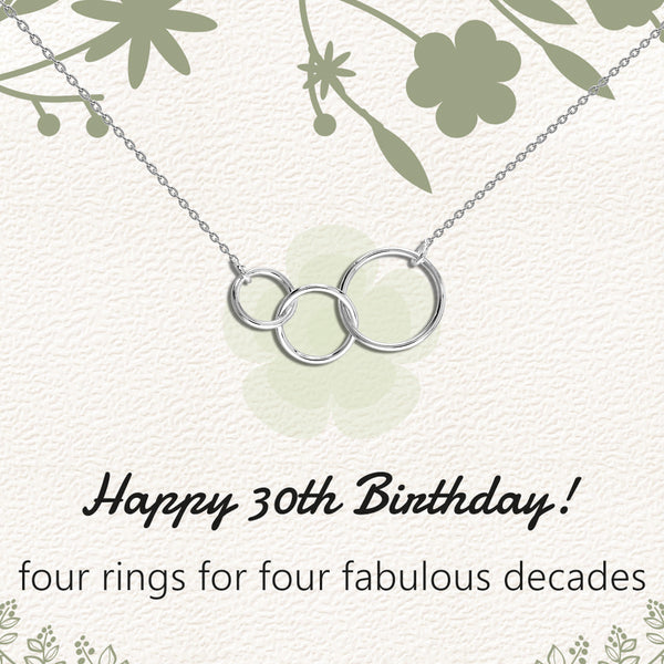 925 Sterling Silver Interlocking Infinity 3 Generations Circle Necklace Gift for Women Teen