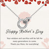 925 Sterling Silver Cubic Zirconia Interlocking Double Circles Pendant Necklace With Gift Card for Women