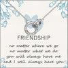 925 Sterling Silver Cubic Zirconia Interlocking Double Circles Pendant Necklace With Gift Card for Women