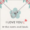 925 Sterling Silver Cubic Zirconia Interlocking Double Circles Pendant Necklace With Gift Card for Women