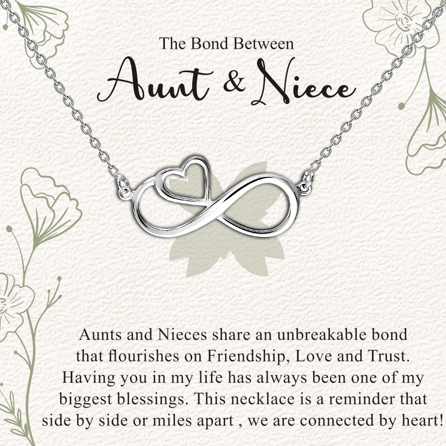 925 Sterling Silver Infinity Love Heart Shape Pendant Necklace With Gift Card for Women Teen and Girls