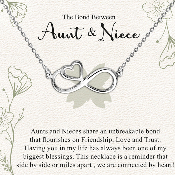 925 Sterling Silver Infinity Love Heart Shape Pendant Necklace With Gift Card for Women Teen and Girls