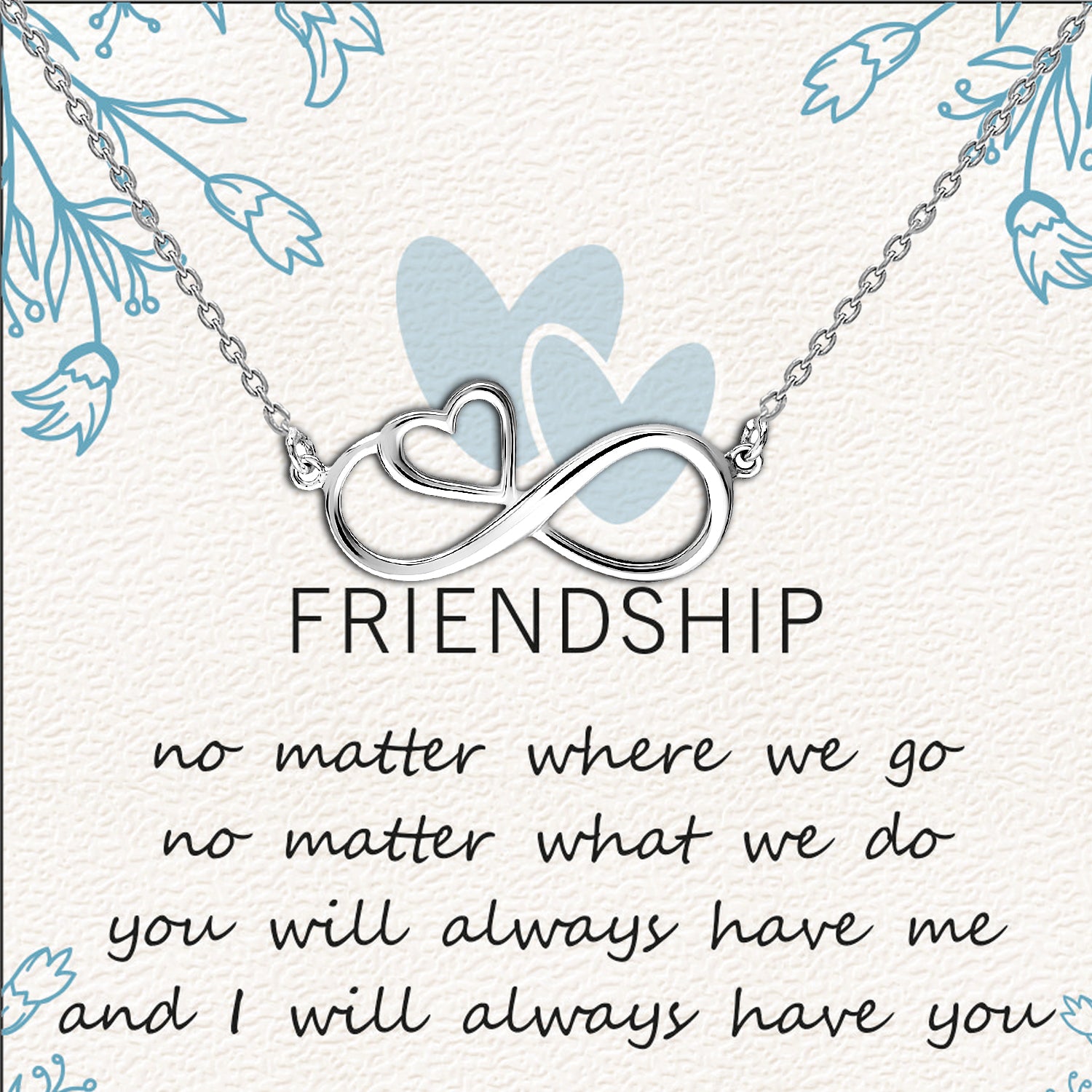 925 Sterling Silver Infinity Love Heart Shape Pendant Necklace With Gift Card for Women Teen and Girls