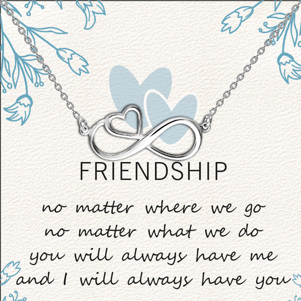 925 Sterling Silver Infinity Love Heart Shape Pendant Necklace With Gift Card for Women Teen and Girls