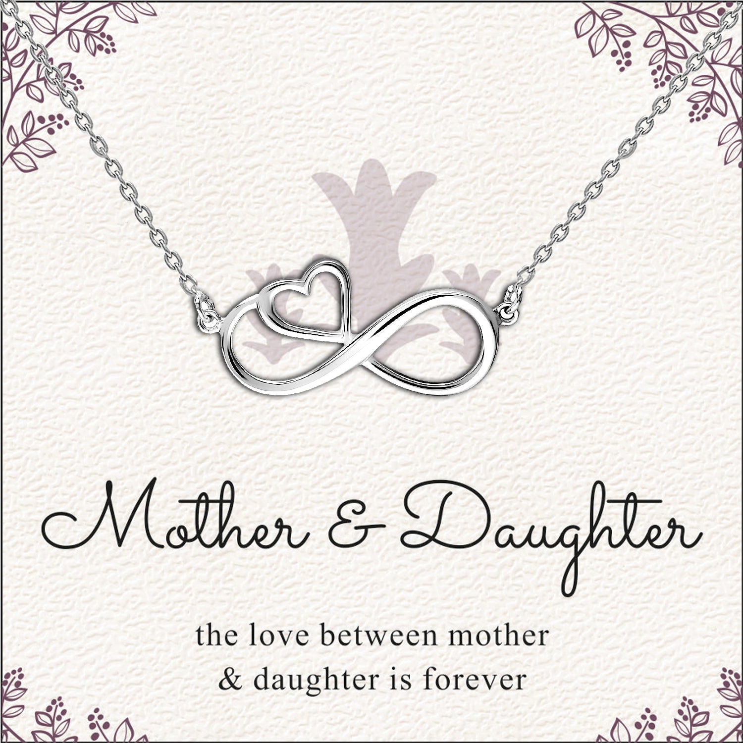 925 Sterling Silver Infinity Love Heart Shape Pendant Necklace With Gift Card for Women Teen and Girls