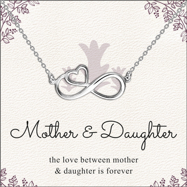 925 Sterling Silver Infinity Love Heart Shape Pendant Necklace With Gift Card for Women Teen and Girls