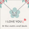 925 Sterling Silver Cubic Zirconia Interlocking Infinity Double Circle Pendant Necklace With Gift Card for Women Teen