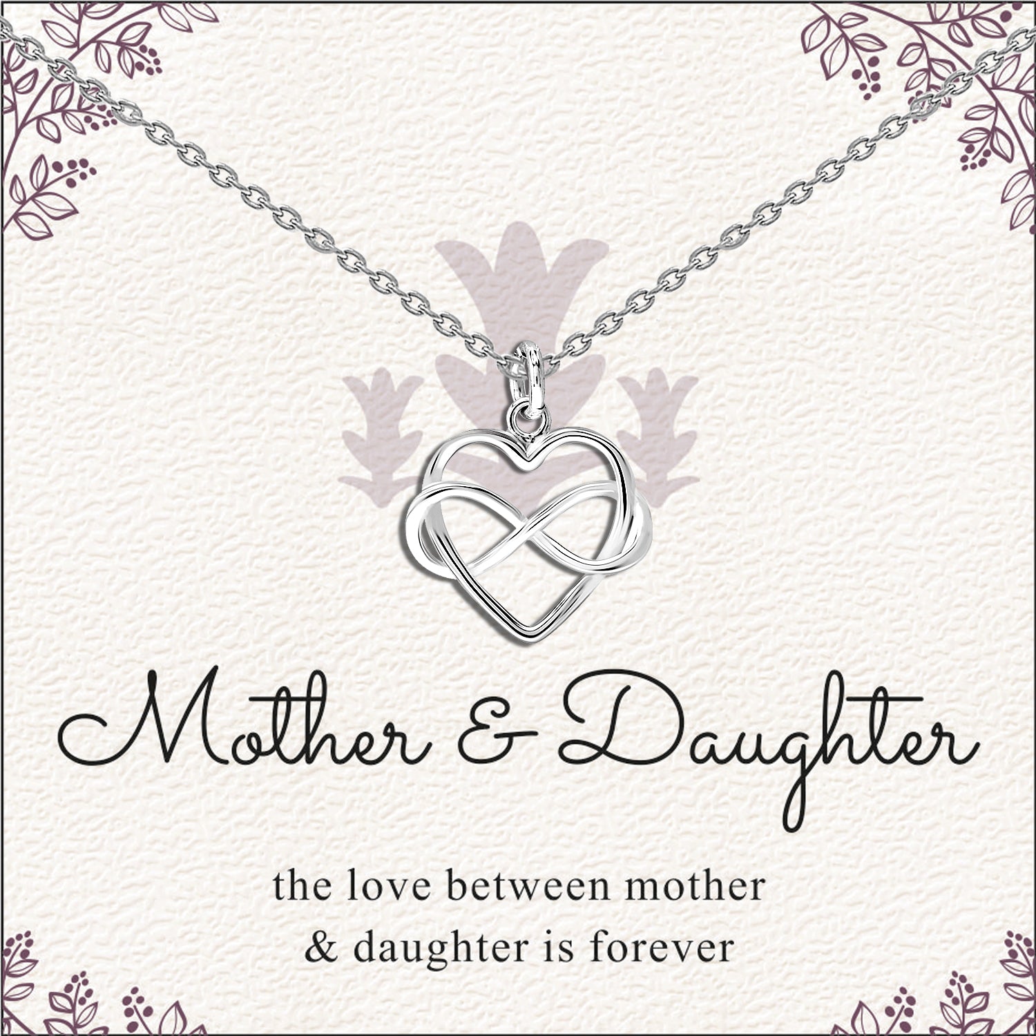 925 Sterling Silver Infinity Love Knot Heart Shape Pendant Necklace With Gift Card for Women Teen and Girls