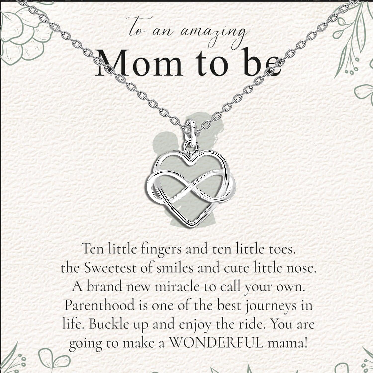 925 Sterling Silver Infinity Love Knot Heart Shape Pendant Necklace With Gift Card for Women Teen and Girls