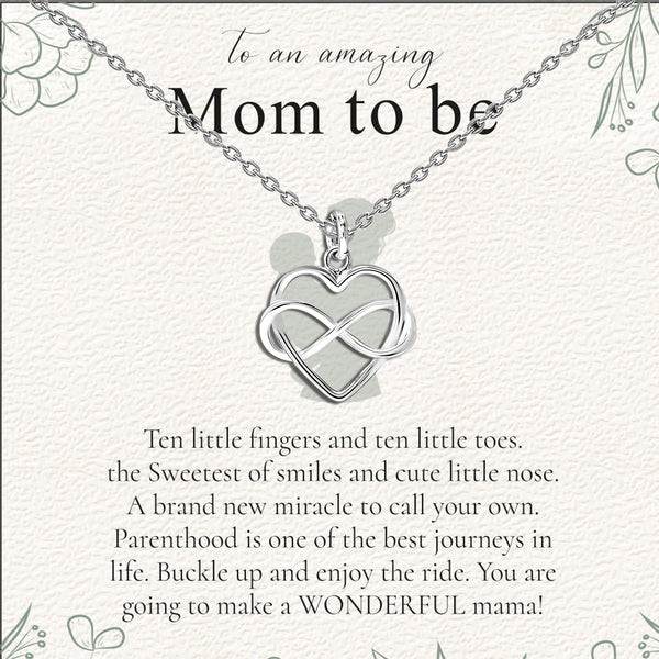 925 Sterling Silver Infinity Love Knot Heart Shape Pendant Necklace With Gift Card for Women Teen and Girls