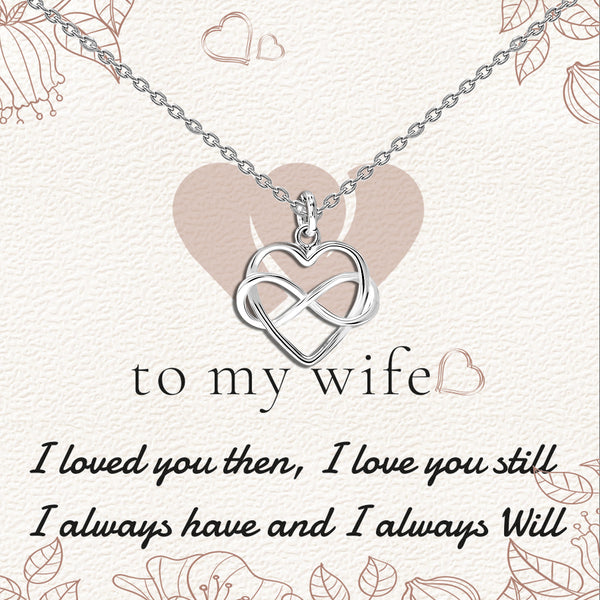 925 Sterling Silver Infinity Love Knot Heart Shape Pendant Necklace With Gift Card for Women Teen and Girls