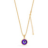 925 Sterling Silver 14K Gold Plated Evil Eye Protection Charm Pendant Necklace for Women Teen