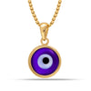 925 Sterling Silver 14K Gold Plated Evil Eye Protection Charm Pendant Necklace for Women Teen