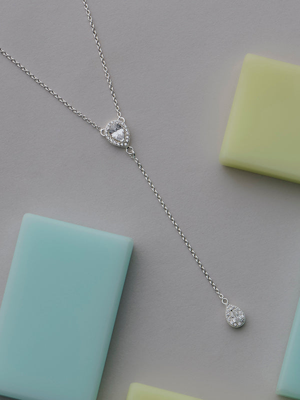 Double CZ Lariat Y-Necklace