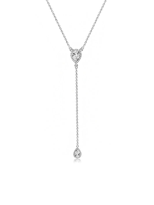 Double CZ Lariat Y-Necklace