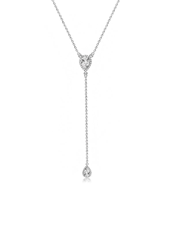 Double CZ Lariat Y-Necklace